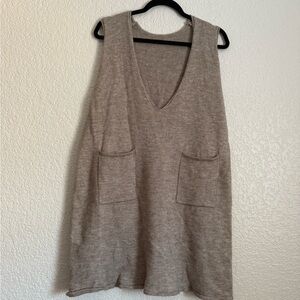 Beige Knit Sweater Dress